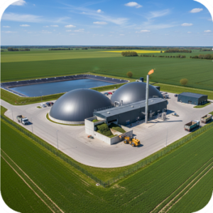 Industrie, unité de méthanisation, ...